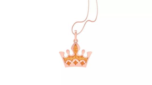 Crown Light Weight Kids Pendant Necklace Charms 3dm stl obj gltf