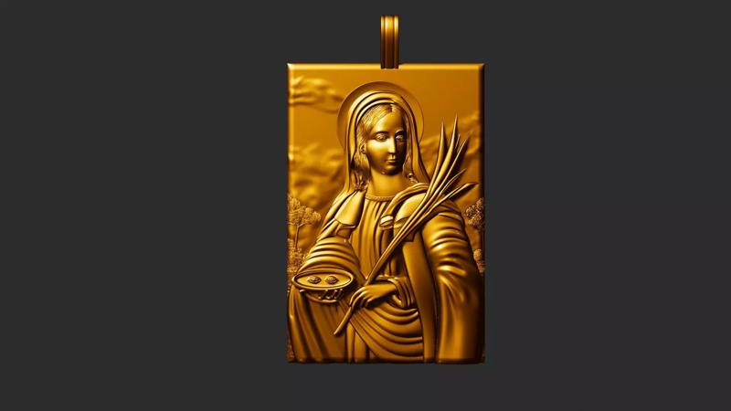 Santa Lucia - Saint Lucy - Santa Luzia icon pendant medallion