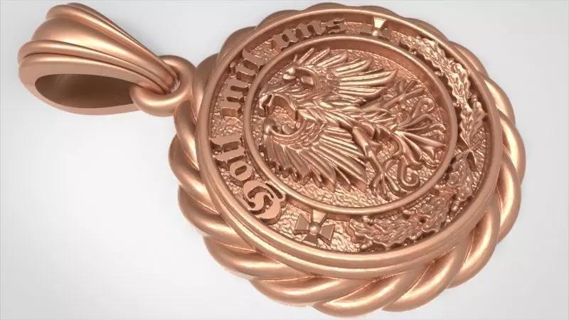 GOTT MIT UNS PENDANT EAGLE GERMAN COAT OF ARMS JEWELRY