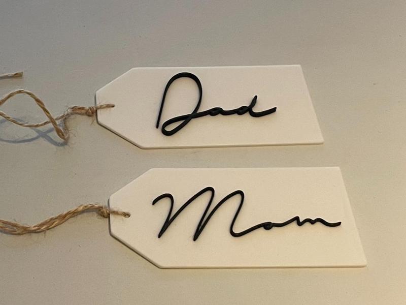 Mom & Dad gift tag