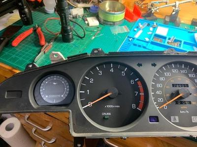 Supra Mk3 cluster's left gauge adapter for Innovate gauge