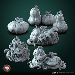 Pumpkin mimics set 6 miniatures pre-supported