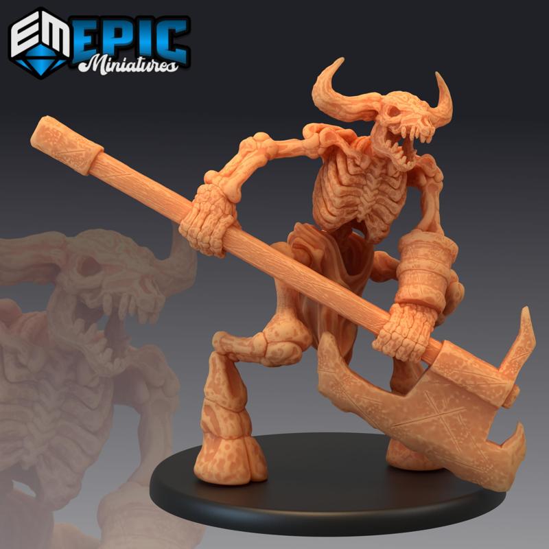 Minotaur Skeleton Axe / Undead Encounter / Skull Head Animal
