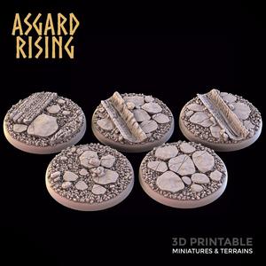 Village - 5x 25/28/30/32mm Round Base /Pre-supported/