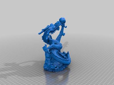 Dragon with pearl, flat base