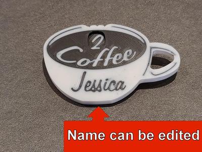 Coffee counter badge (name can be edited)   