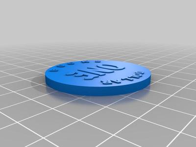 Blue coin in two collors