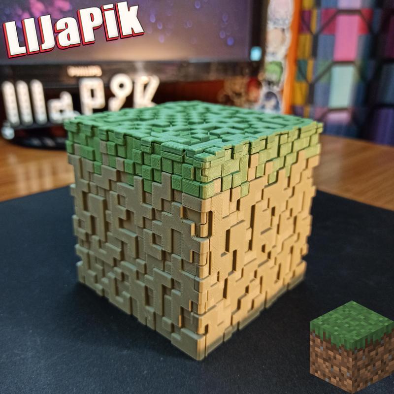 Minecraft Grass Block / Dirt / Chest / Piggy bank box / Mine
