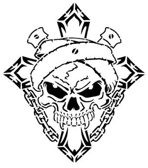 Skull stencil 12