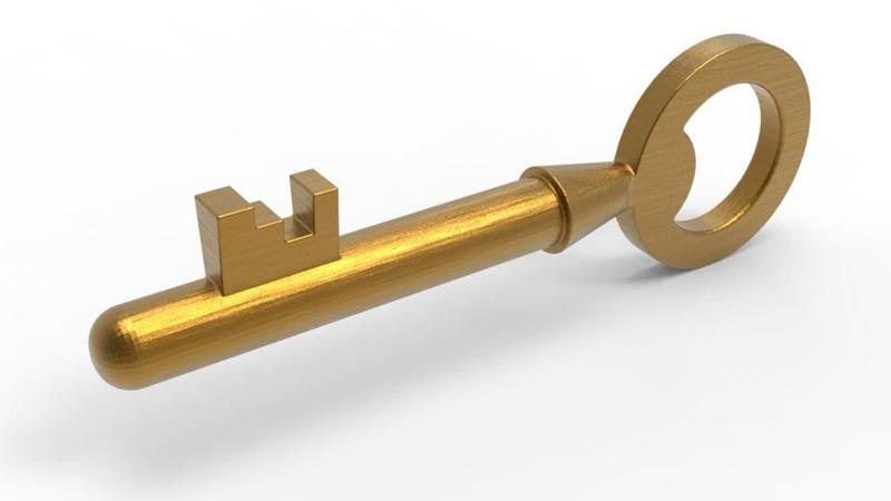 Clé PTT boite au lettre jaune Dejoie