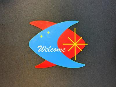 Mid-Century Modern Welcome Sign