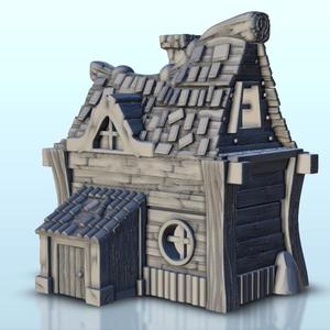 Wooden traditional house 1 - Medieval Flames of war Bolt Action SAGA DBA Age of Sigmar Warhammer