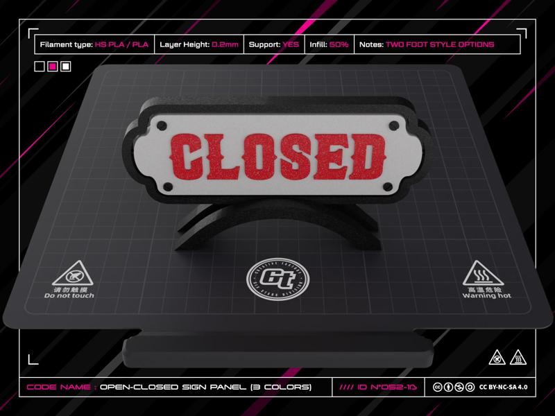 Open/Closed Sign Panel (Saloon Feeling)