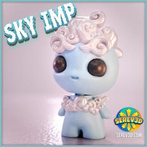 Sky Imp - Flexi Keychain & Bag Charm with Movable Head, No Supports 3D Print STL/3MF
