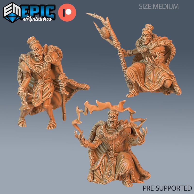 Zombie King Set / Undead Leader / Walking Dead / Evil Skeleton Monarch / Graveyard Encounter