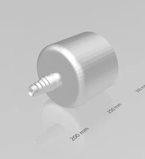 2" PVC Pipe End Cap with 10 mm Silicone Tube Adapter   