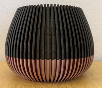 Big flowerpot Rosegold -Black Metal