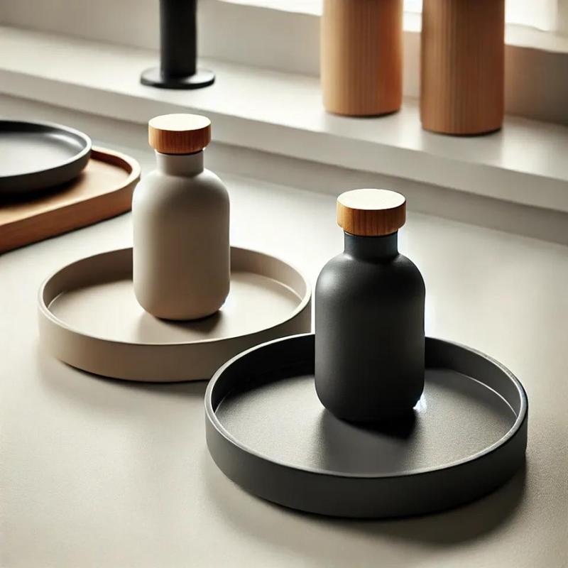 Small modern tray for bottles and glasses   