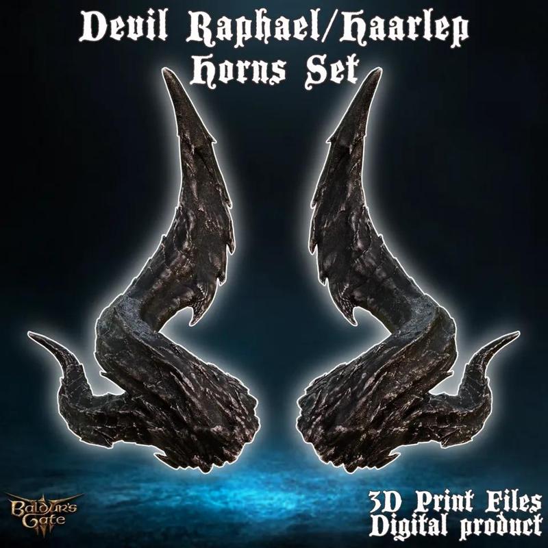 Devil Raphael/Haarlep Incubus Cosplay Horns Baldurs Gate 3   