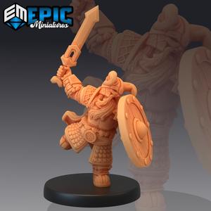 Dwarf Army Sword & Shield / Dwarven Warrior / Mystical Old Fighter / Male Mountain Encounter