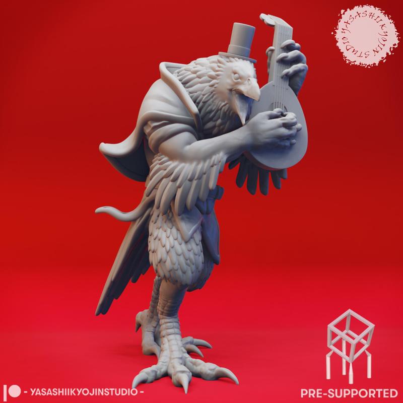Kenku Bard - Tabletop Miniature (Pre-Supported)