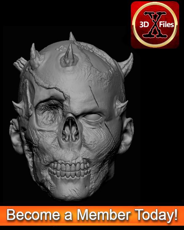 Zombie Darth Maul - Star Wars Custom Action Figure Head Sculpt - 3D Print File