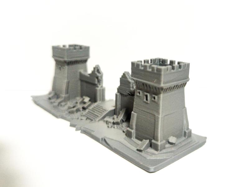 War scene model - city wall ruins