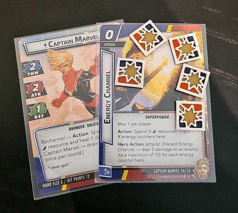 Remixed four color print - Energy (Energy Channel / Captain Marvel) MARVEL Champions custom tokens counters