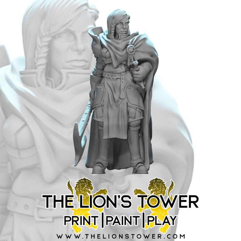 Mercenary Commander Porter (32mm scale presupported miniature)