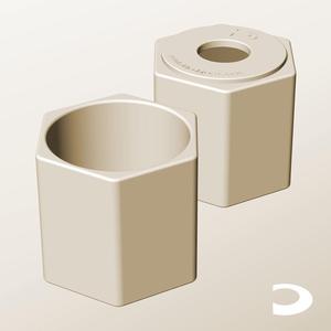 CH96-100-P Pierced Modular Stacking Storage Box Bin Container Planter Lamp Shade | Printable Objects - Infinite Containers | stl file for 3d printing