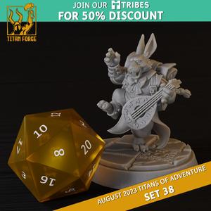 Rabbitfolk Bard - RPG Hero Character D&D 5e - Titans of Adventure Set 38