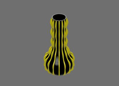 Vase 99: Tall with Wavy Ribs   