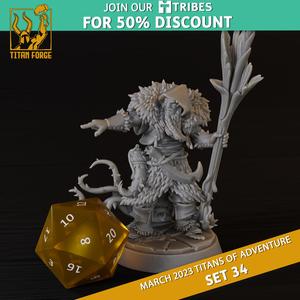 Orc Male Druid - RPG Hero Character D&D 5e - Titans of Adventure Set 34