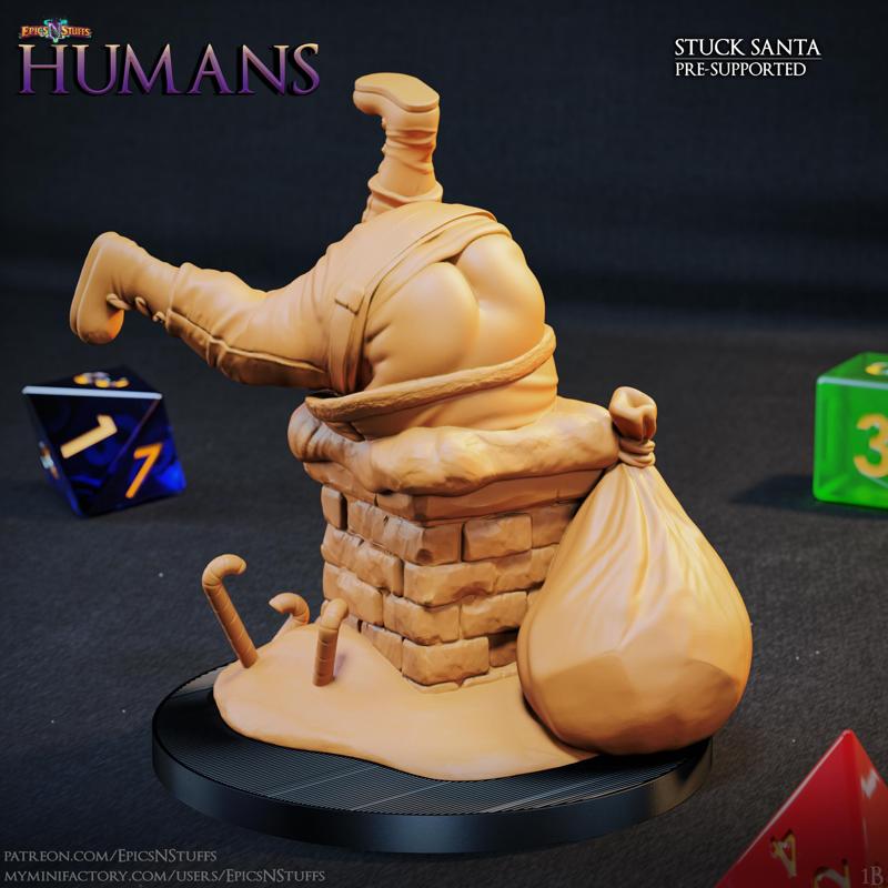 Stuck Santa Miniature - Pre-Supported