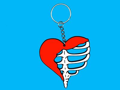 Heart Bones Keychain