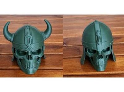 Dual Viking Head Bust Helmets Mid Evil