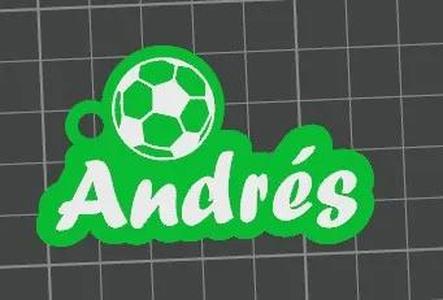 Llavero con nombre Andrés y logo deporte   