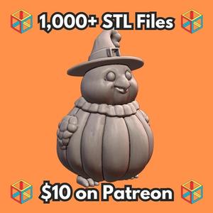 Holiday Festive Pumpkin Owl with Witch Hat for Halloween Decor MineeForm FDM 3D Print STL File   