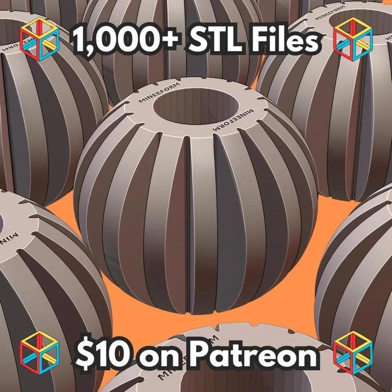 Fluted Bead for DIY Men's Bracelet Making MineeForm FDM 3D Print STL File   