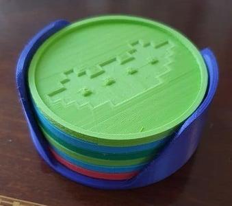 Atari 8 bit themed coaster set (set of 6) with holder