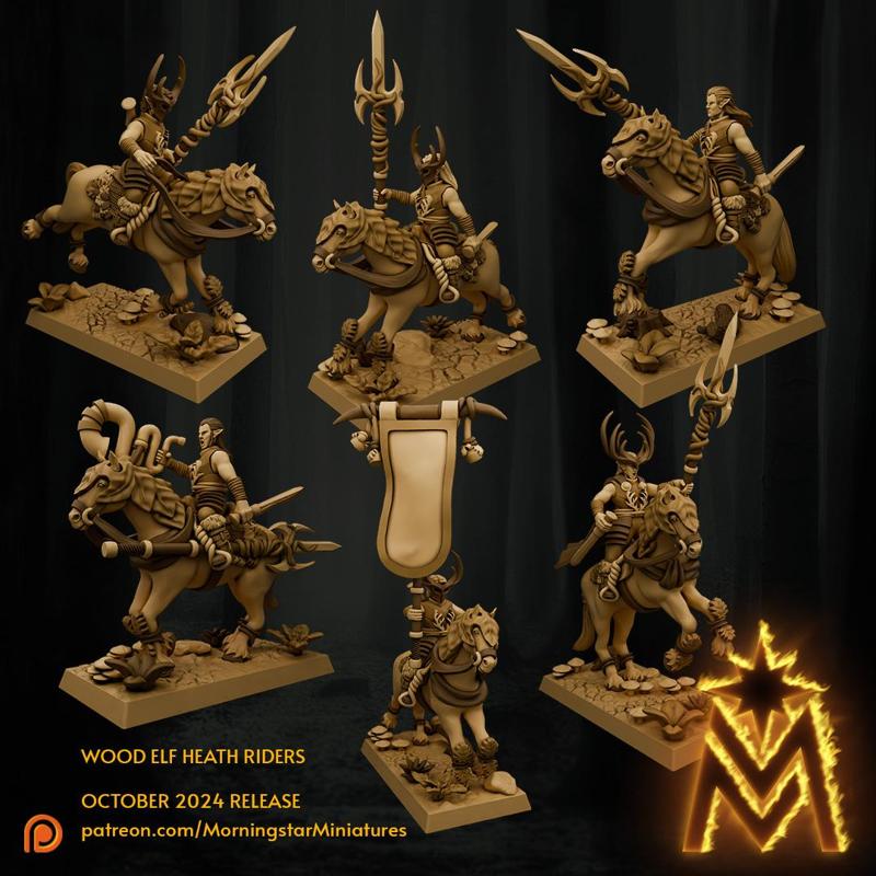 Wood Elf Heath Riders | 32mm Scale Presupported Miniatures