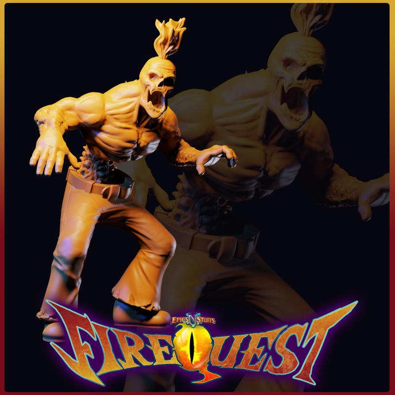 Undead Ghoulie, Fire Quest Miniature/Statue - Pre-Supported