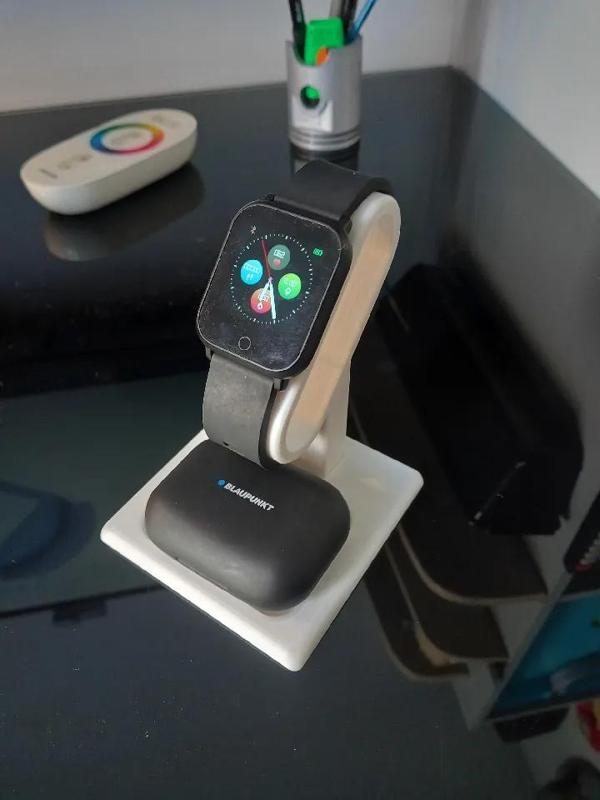 support montre connectée + écouteurs / connected watch support + earphone   