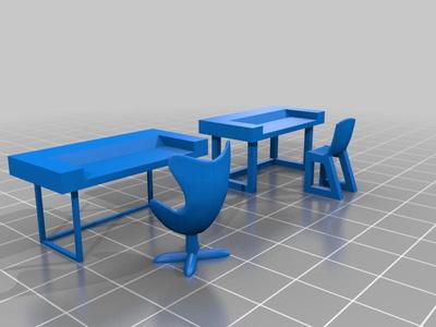 Space 1999 Alpha Main Mission Desks and Chairs