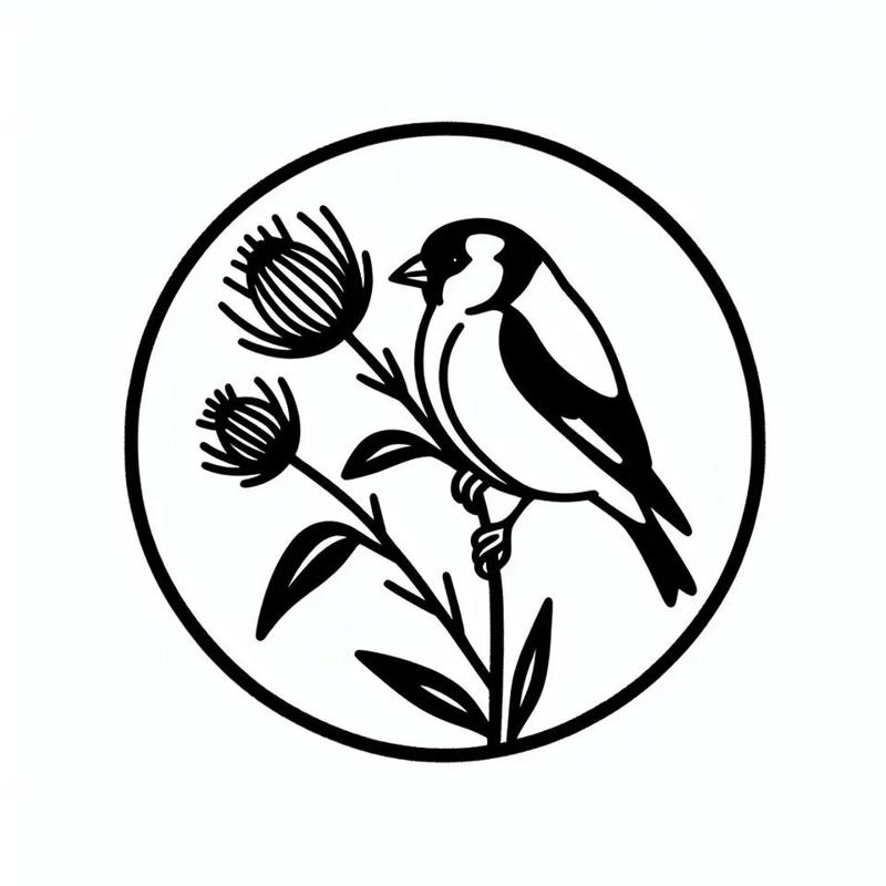 Bird motif 2 : Goldfinch wallart, coaster   