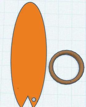 finger surf board with ring   