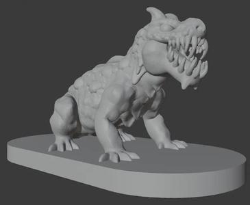 Komodo Dragon, Giant Lizard # 4 - 50mm x 25mm Baseplate (DND / TTRPG)   