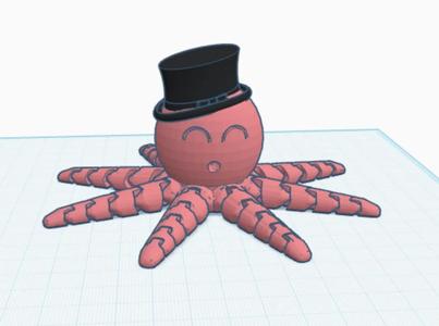 Articulated Octopus with top hat   
