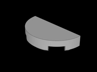 Lego Compatible (1748.dat) Tile  1 x  2 Half Round   