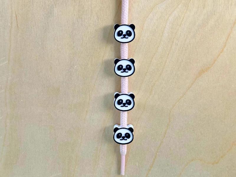 Cute Panda Hoodie Drawstring Beads   